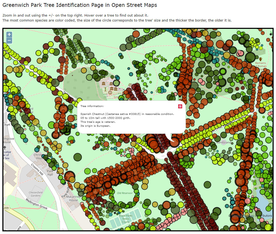 Trees in Open Street Maps